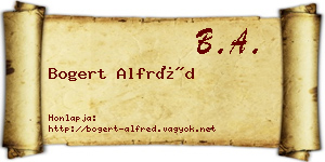 Bogert Alfréd névjegykártya